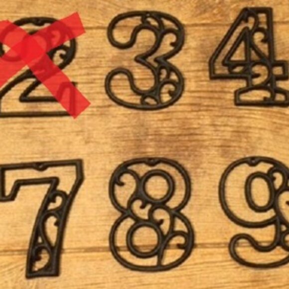 "5" (Five) Home Address Number Ornate Cast Iron Filigree 4 5/8" tall 0184-0558-5 - Picture 16 of 16